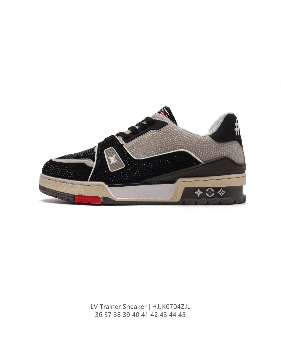 Louis Vuitton Trainer Sneaker Black Gray Red Sneakers - 27