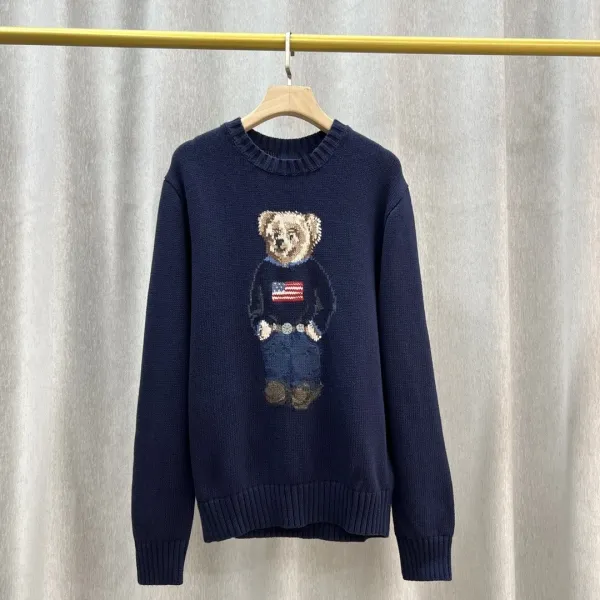 Polo Ralph Lauren Bear Embroidered Crewneck Sweater White - 14