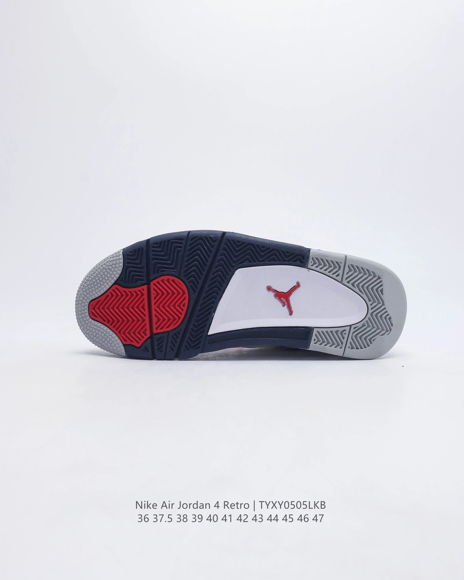 Air Jordan 4 Retro White Cement Grey Navy Sneakers - 43