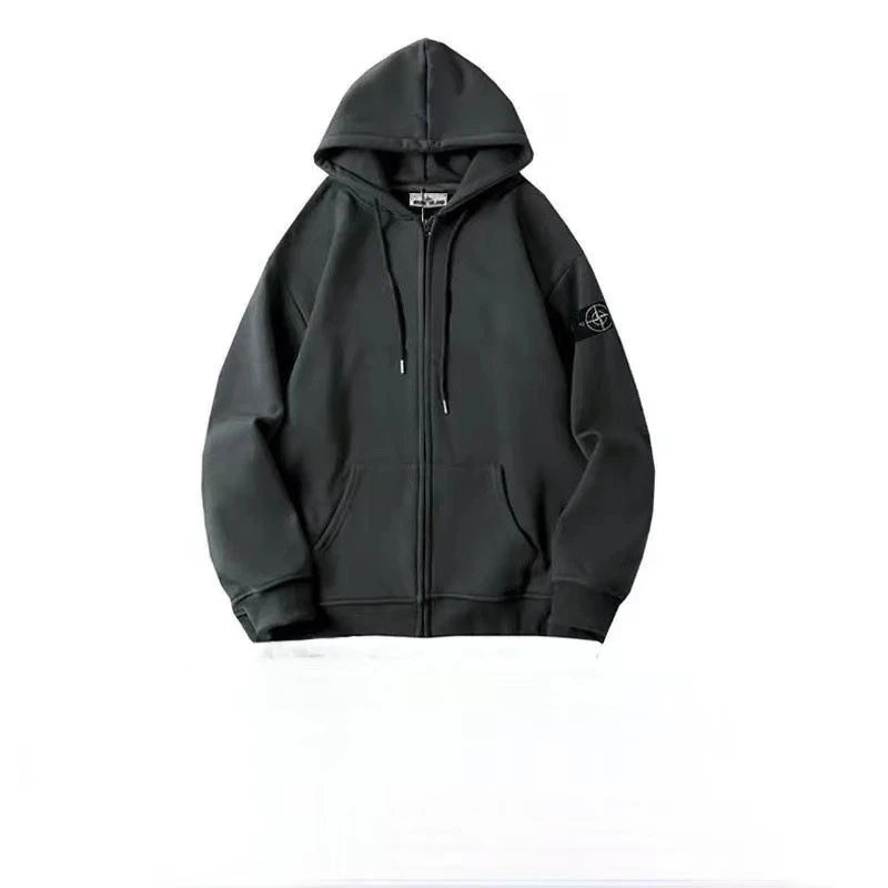 深灰色拉链外套