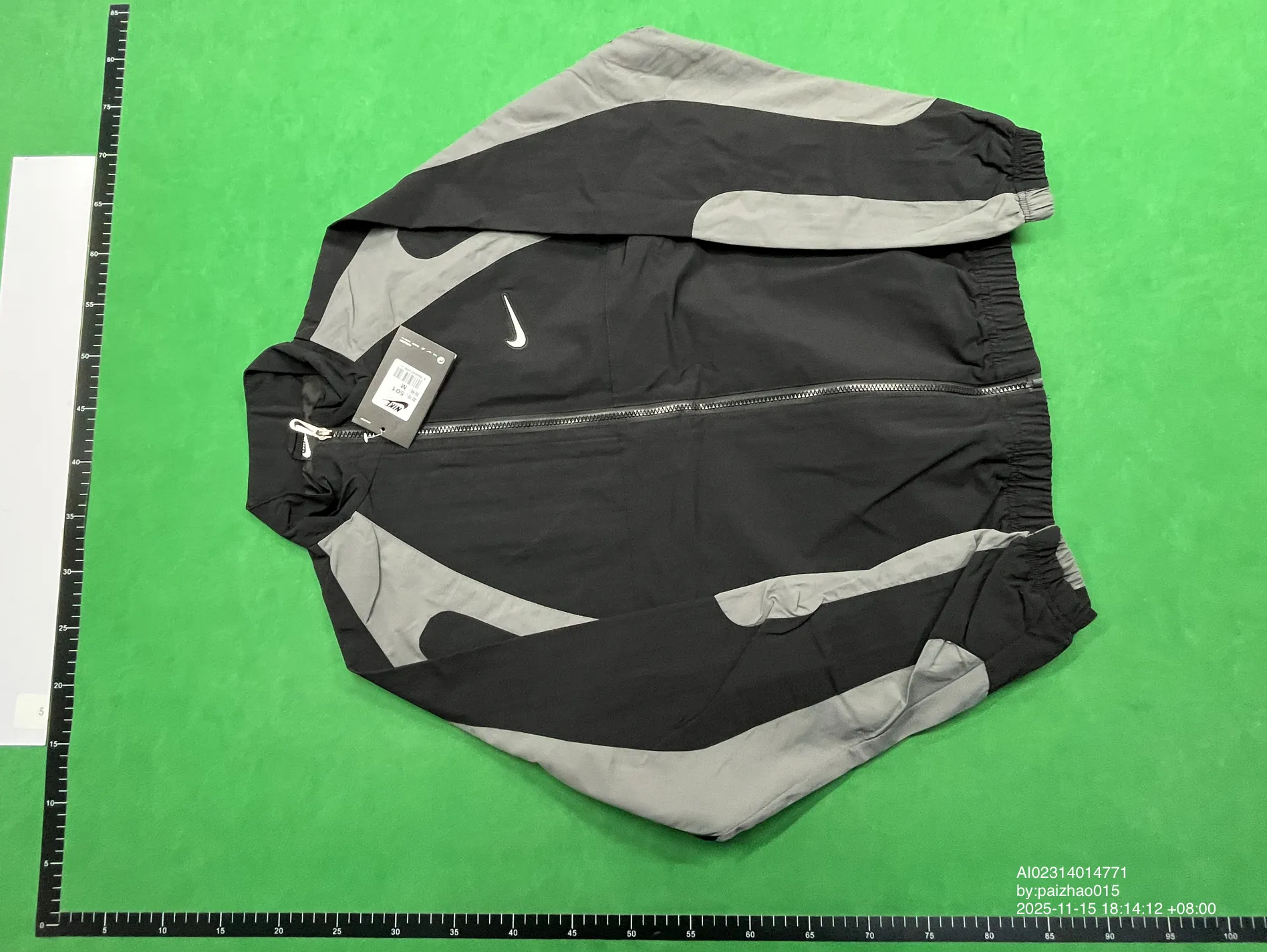 Nike Track Jacket Colorblock Windbreaker Black Grey