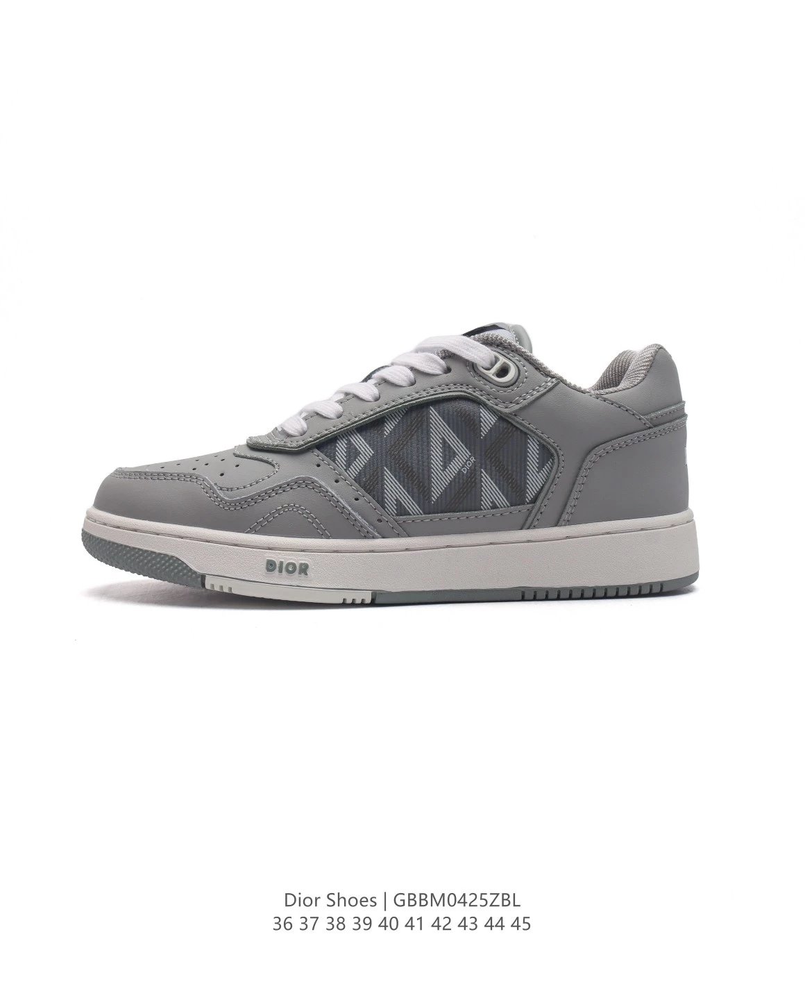 Dior B23 Oblique Gray White Sneakers - 10