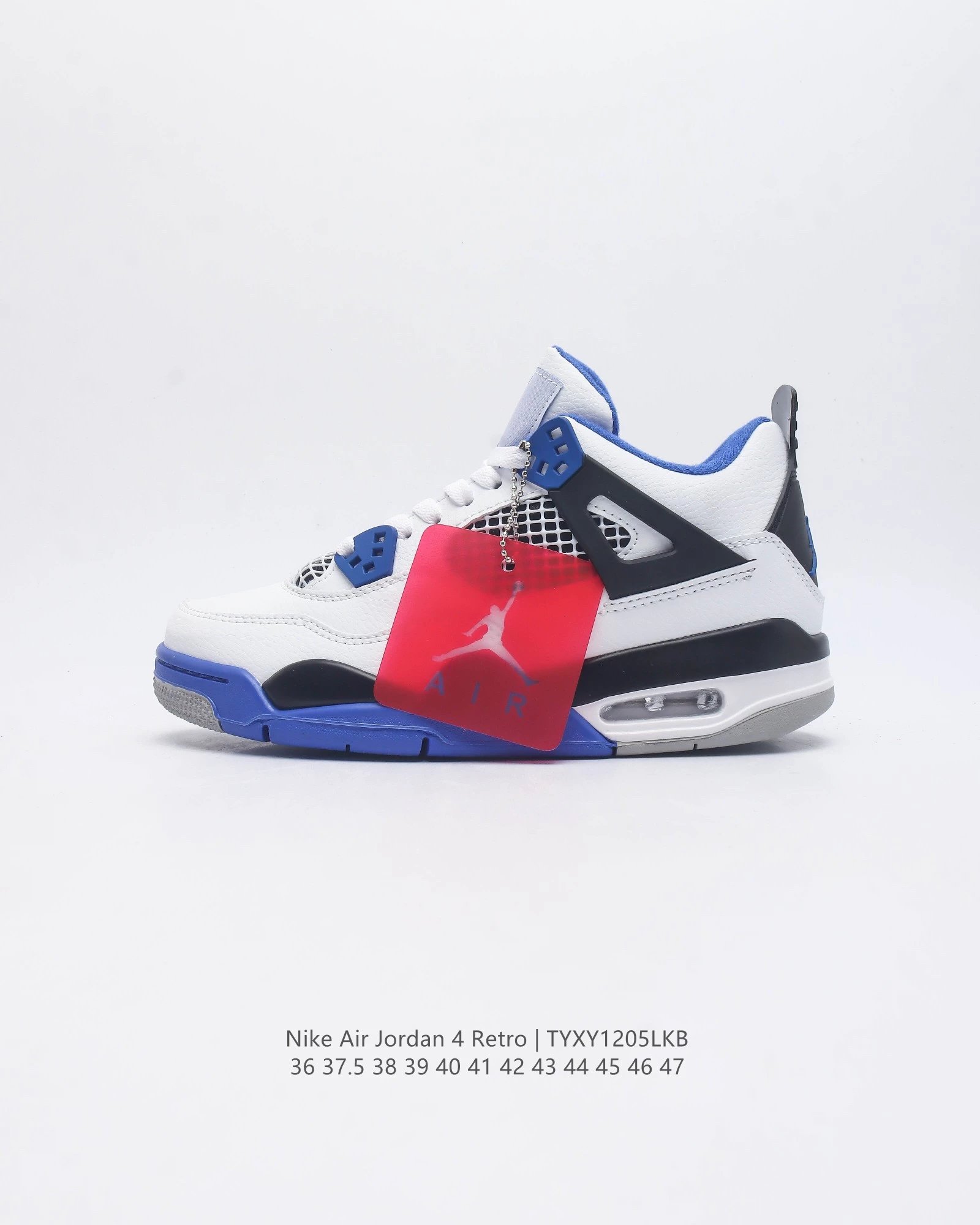 Air Jordan 4 Retro White Cement Grey Navy Sneakers - 14