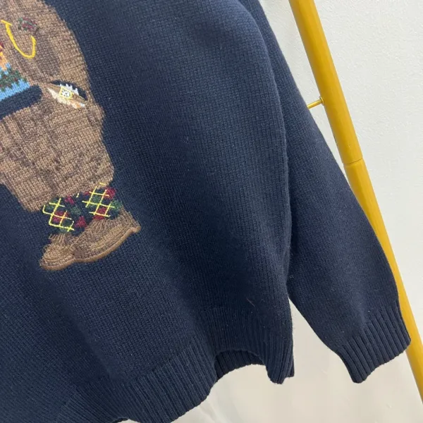 Polo Ralph Lauren Bear Embroidered Crewneck Sweater White - 11