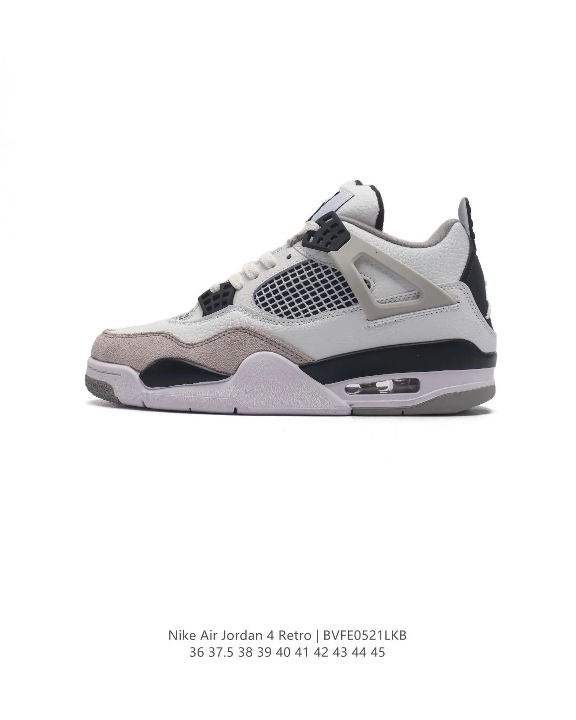 Air Jordan 4 Retro White Cement Grey Navy Sneakers - 10
