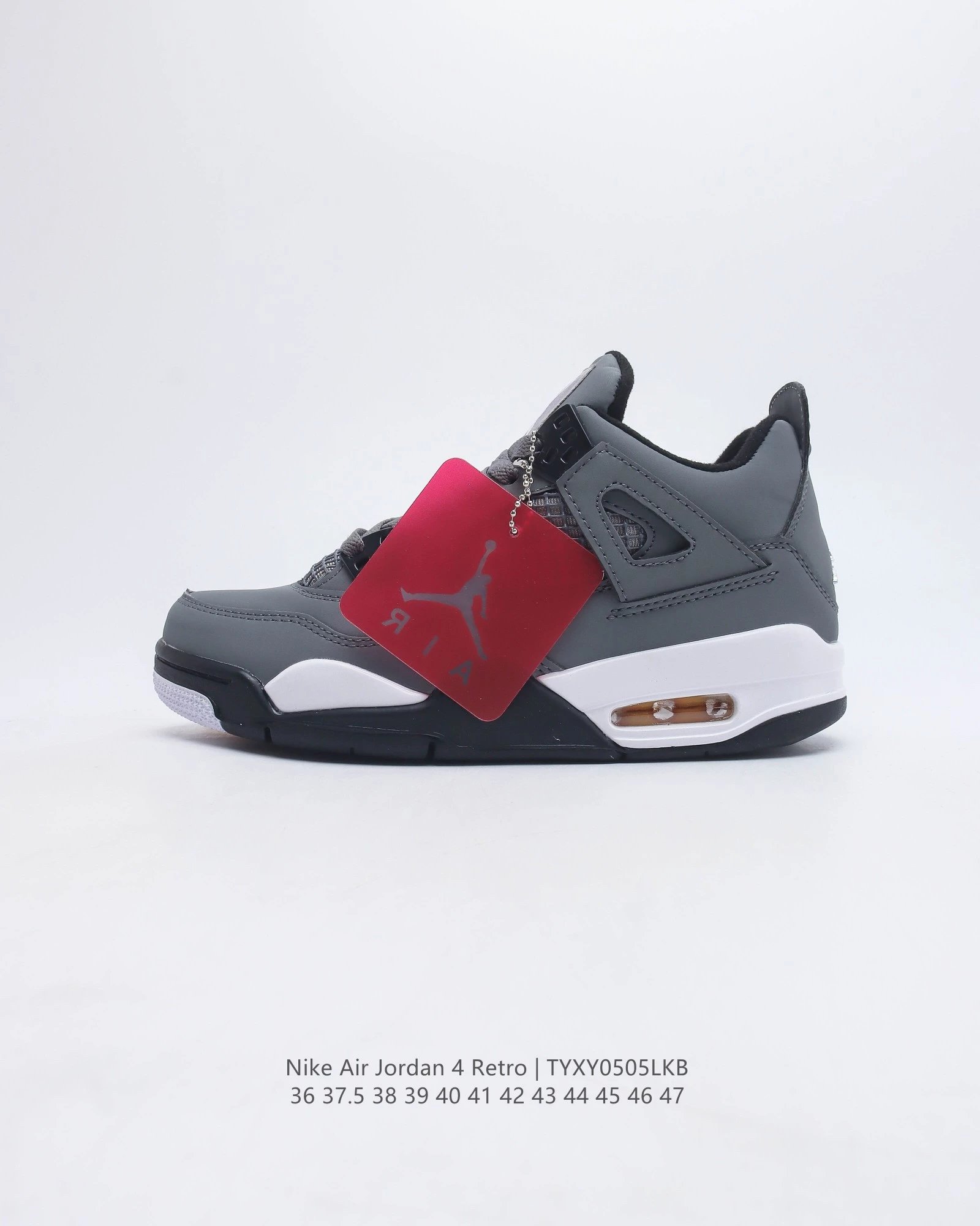 Air Jordan 4 Retro White Cement Grey Navy Sneakers - 30