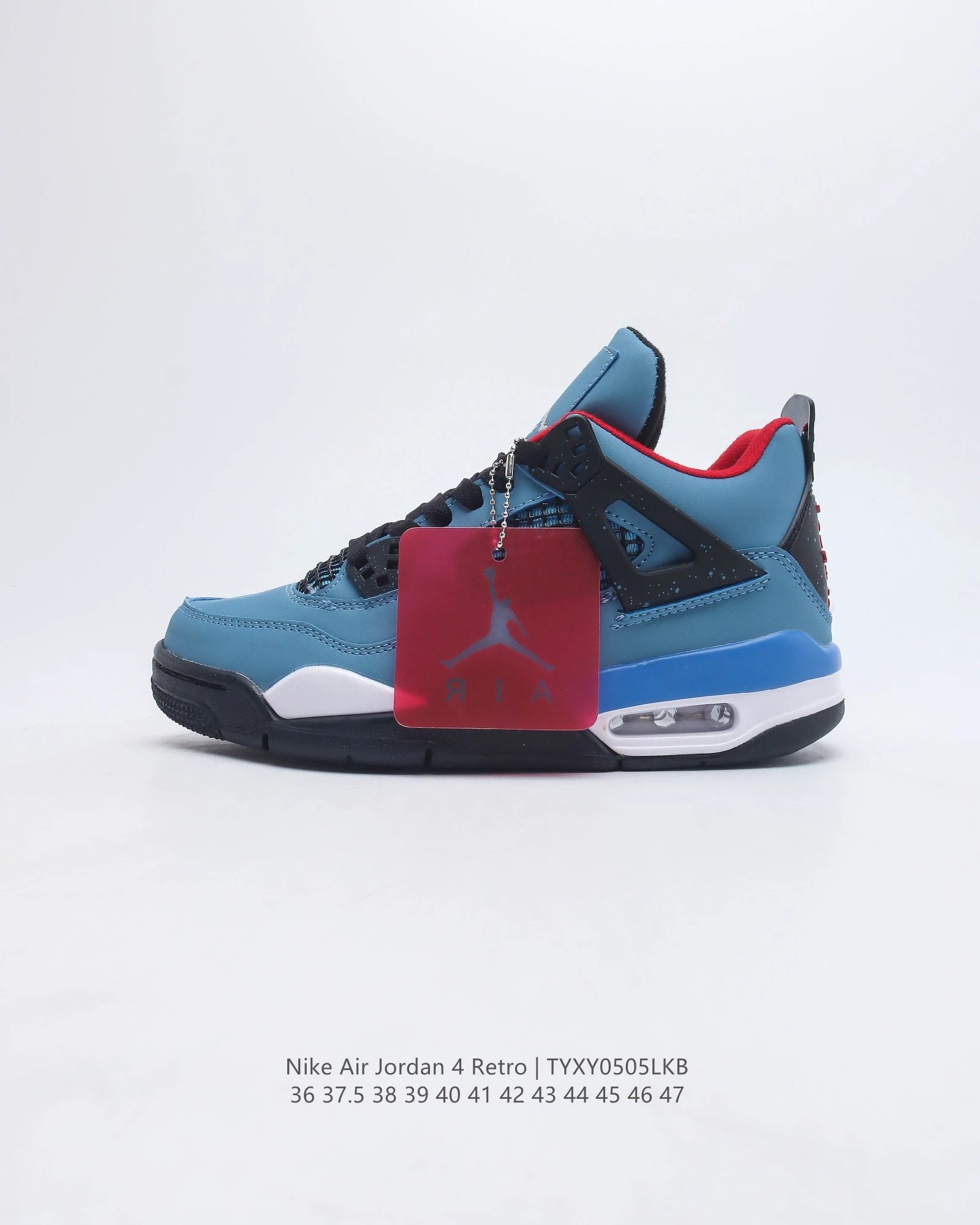 Air Jordan 4 Retro White Cement Grey Navy Sneakers - 22