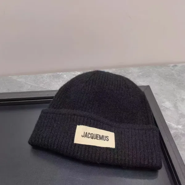 Jacquemus Logo Patch Beanie Black - 1
