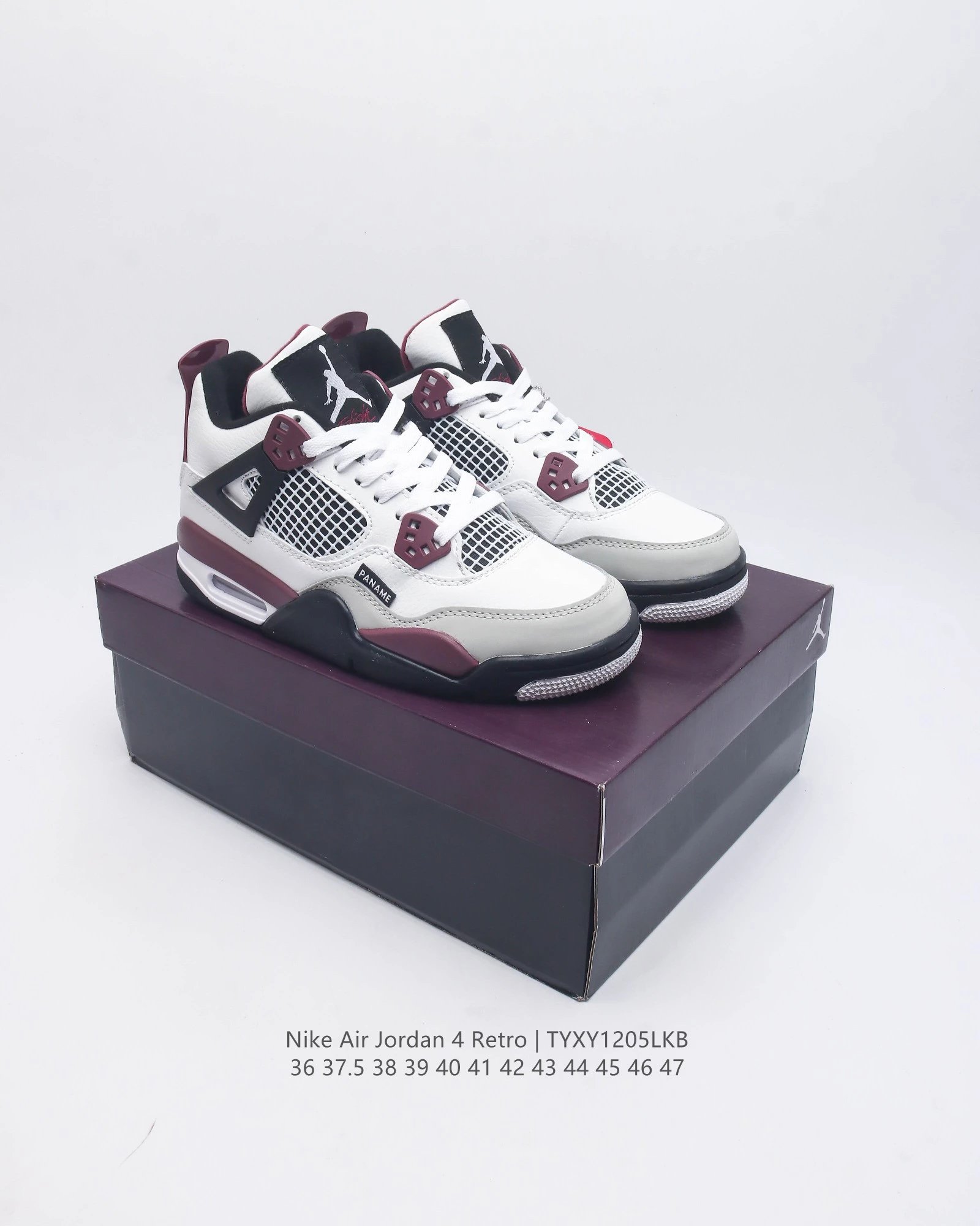 Air Jordan 4 Retro White Cement Grey Navy Sneakers - 37