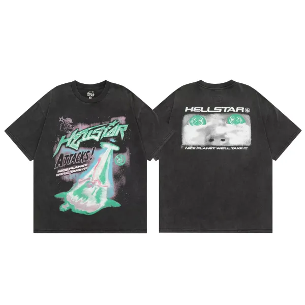 Hellstar Records x World of Eternal Rites Black Graphic T-Shirt - 24