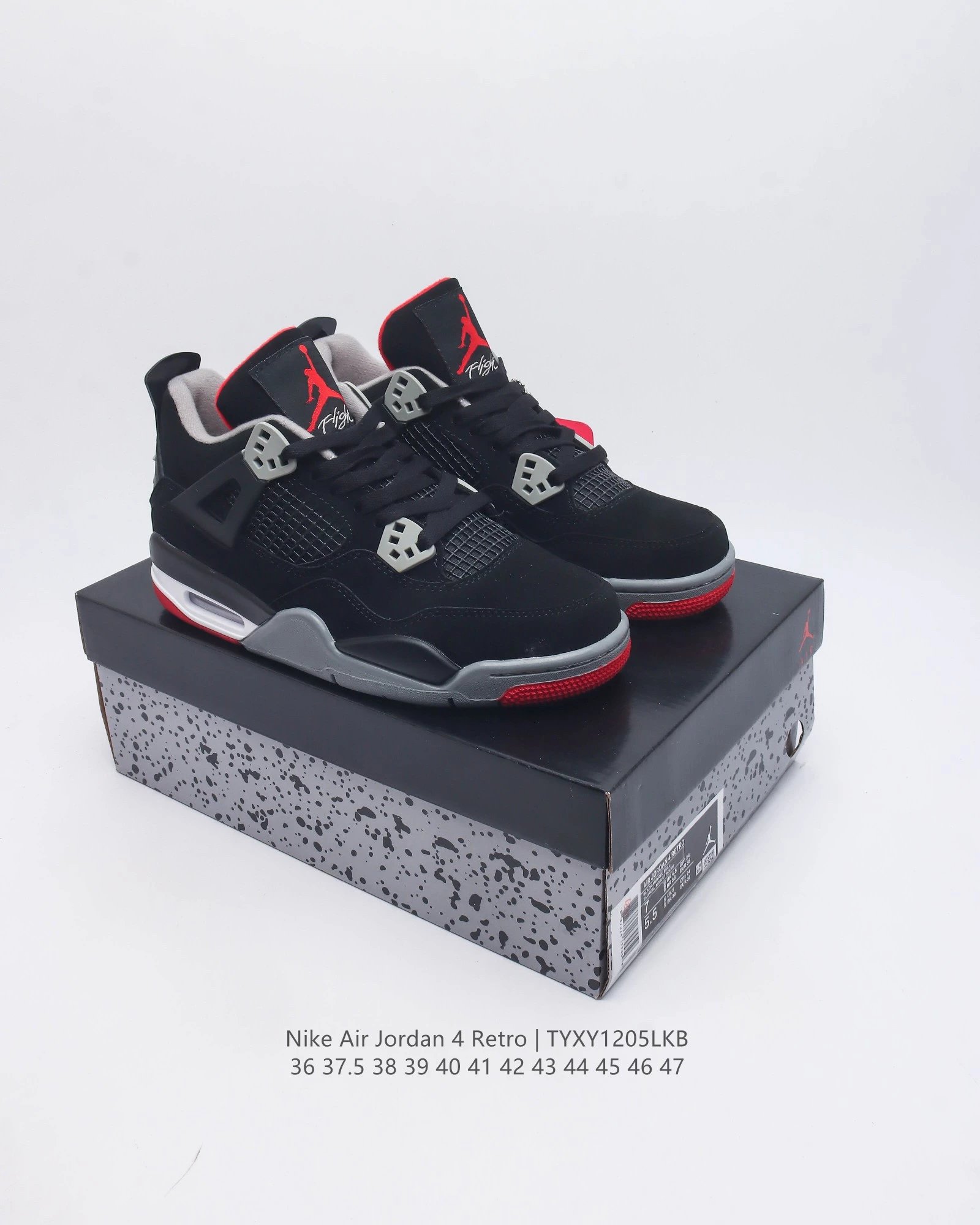 Air Jordan 4 Retro White Cement Grey Navy Sneakers - 36