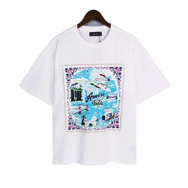 Amiri California Map Print White T-Shirt - 1