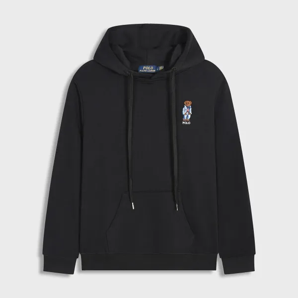 Polo Ralph Lauren Classic Bear Embroidered Hoodie Black - 1