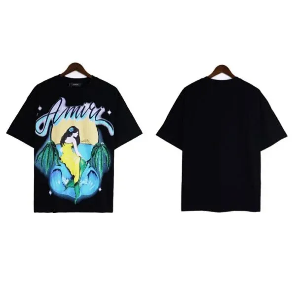 Amiri Mermaid Graphic Black T-Shirt - 1