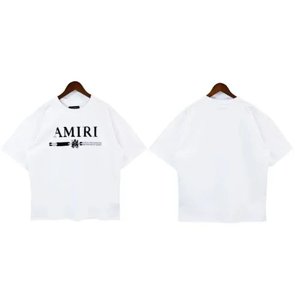 Amiri Logo Graphic Cropped White T-Shirt - 1