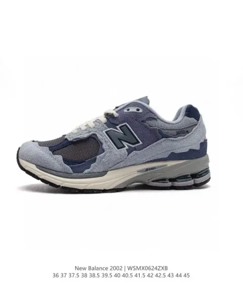 New Balance 2002 Navy Gray Mesh Sneakers - 1