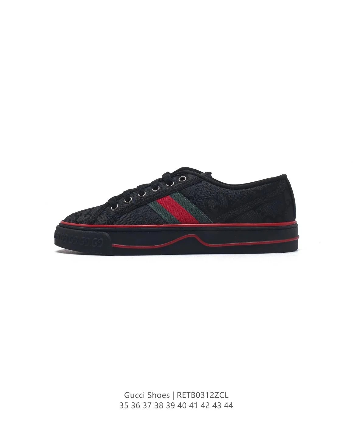 Gucci Rhyton Canvas Sneakers White with Green Red Web Stripe - 11