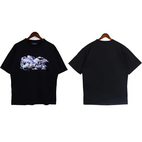 Design Graphic Print Black Oversized T-Shirt - 1