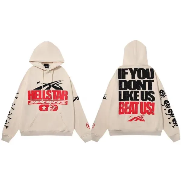 Hellstar Sports x Reebok Inspired Hoodie Beige - 1