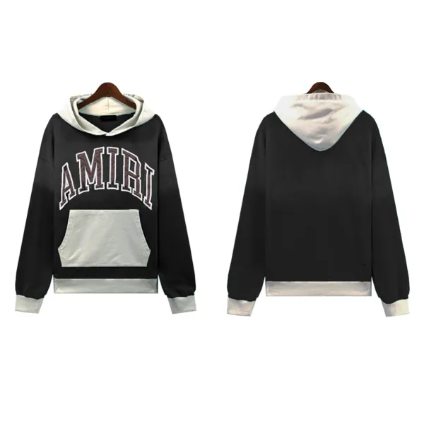 Amiri Arch Logo Hoodie Black and Off-White - 1