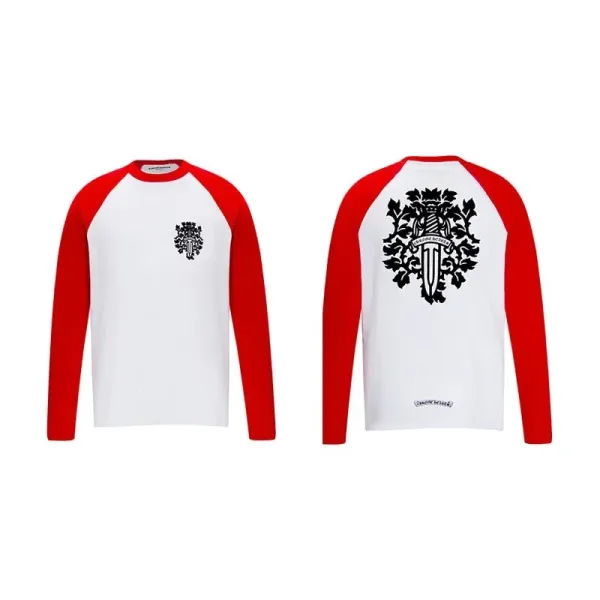 Chrome Hearts Raglan Long-Sleeve T-Shirt White/Red - 1
