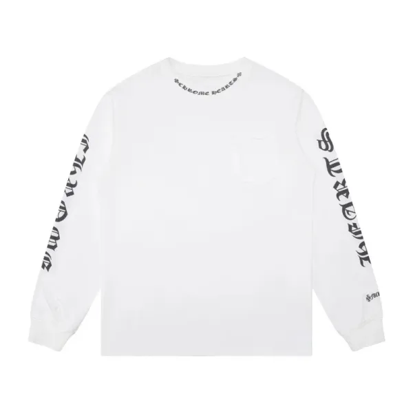 Chrome Hearts Long Sleeve Pocket Tee White - 1