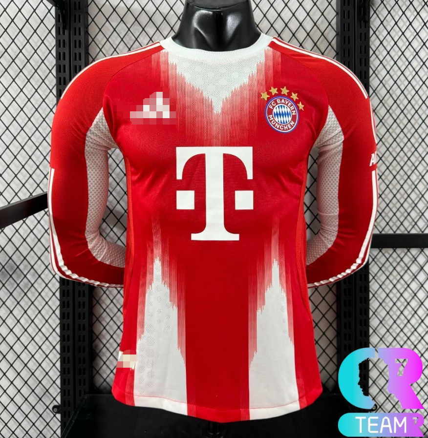 Bayern Munich 2025/26 Home Long Sleeve Player Jersey
