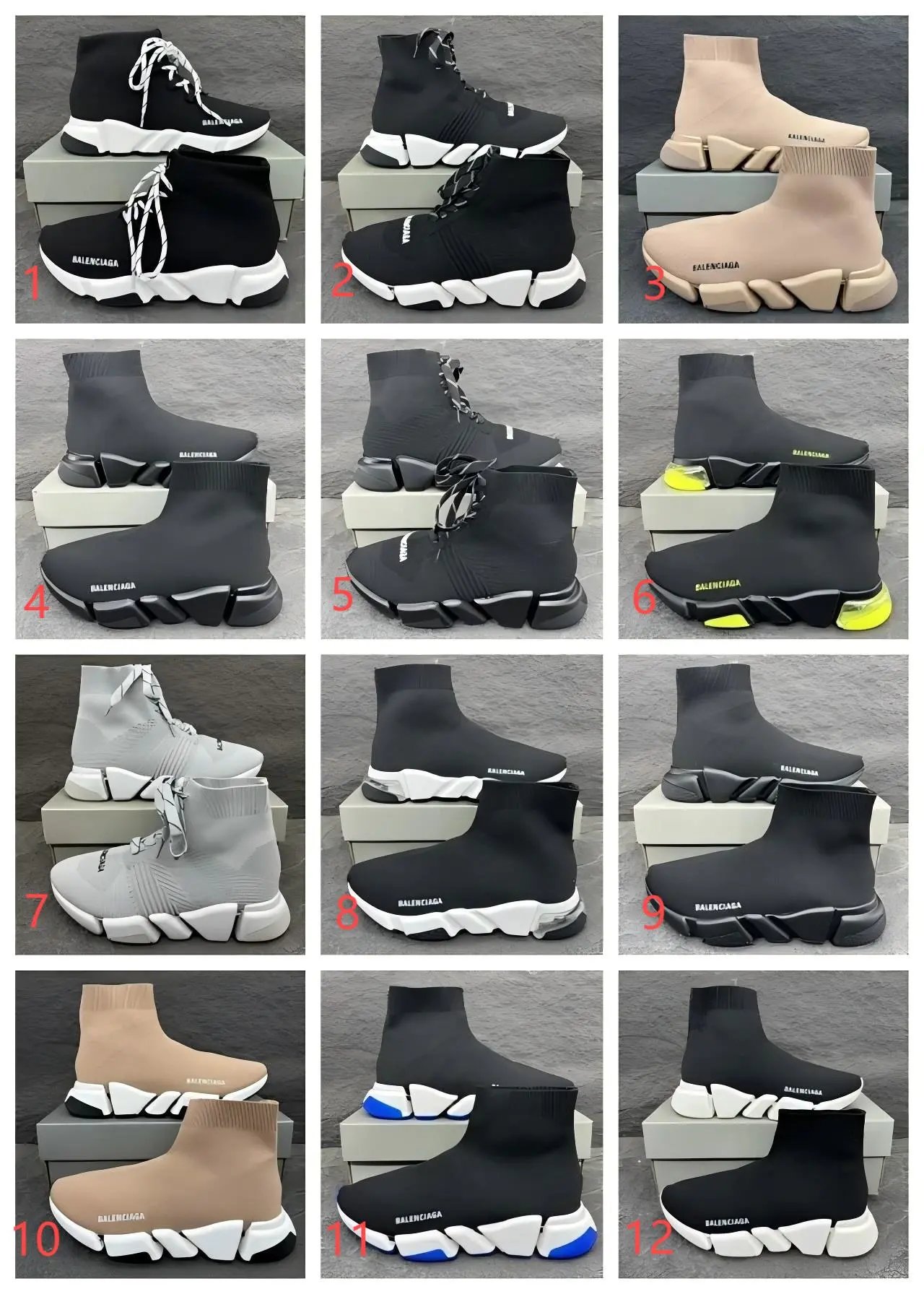 Ba ******* ga S **** D 2.0 monochrome knitted fabric sports shoes for men and women