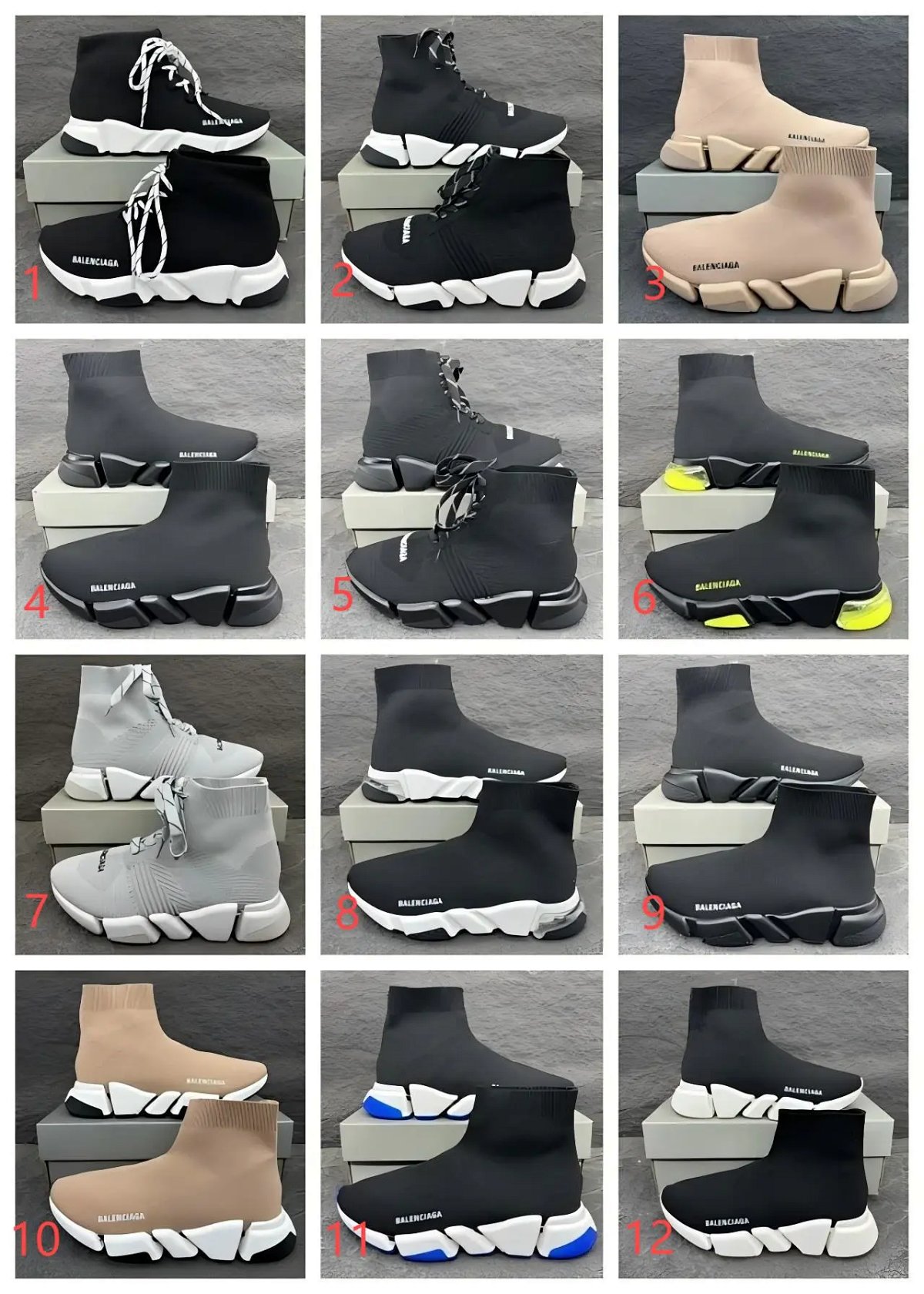 Balenciaga Speed Trainer Black Knit Sneakers Chunky Sneakers product detail 2 in Litbuy spreadsheet finds