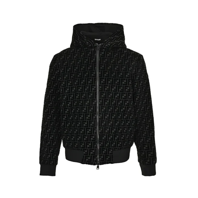 Fendi Jackets FF Monogram Hooded Zip Jacket product detail image 1