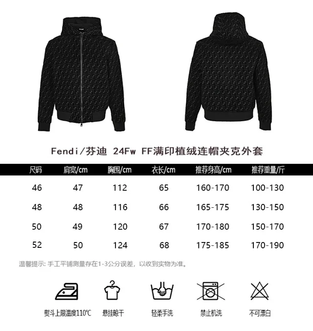 Fendi Jackets FF Monogram Hooded Zip Jacket product detail image 2