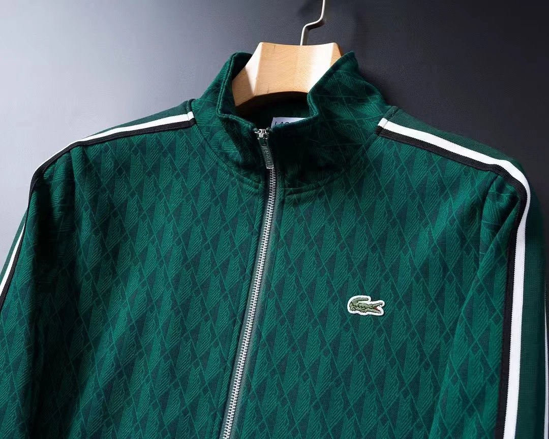 Lacoste Matching Sets Diamond-pattern zip track jacket and jogger set image 5