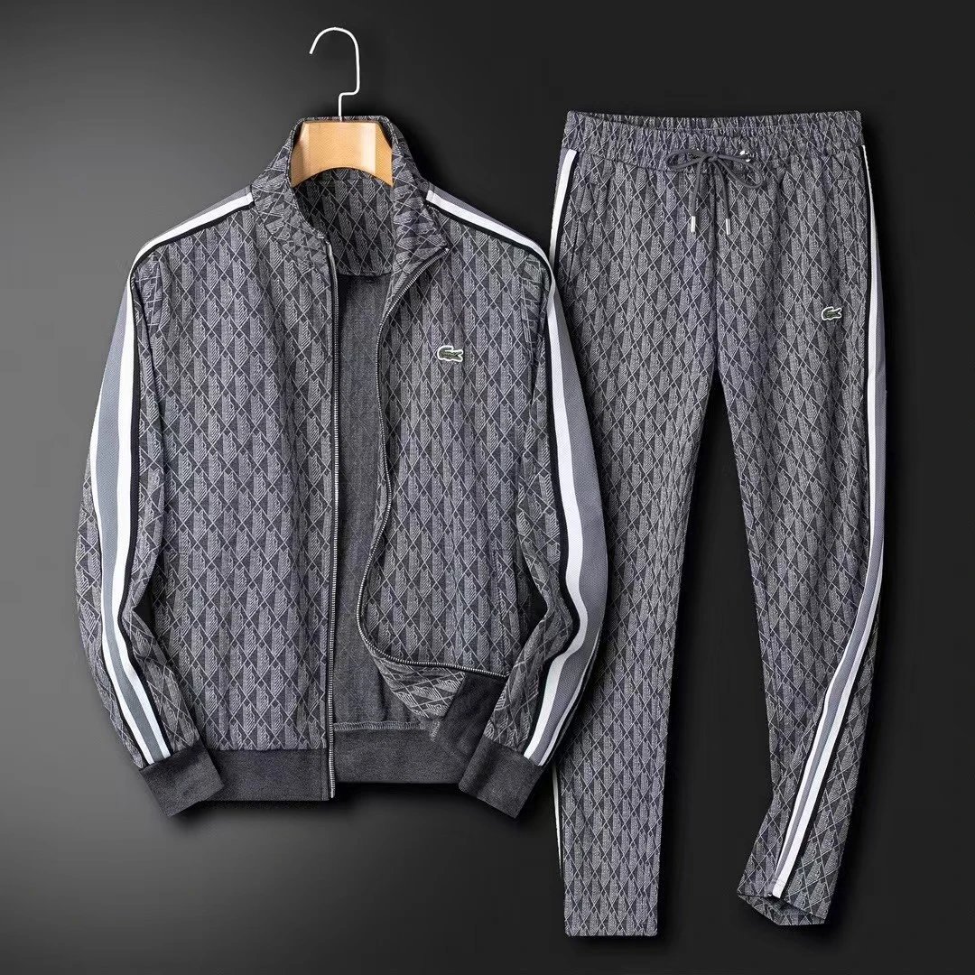 Lacoste Matching Sets Diamond-pattern zip track jacket and jogger set image 10