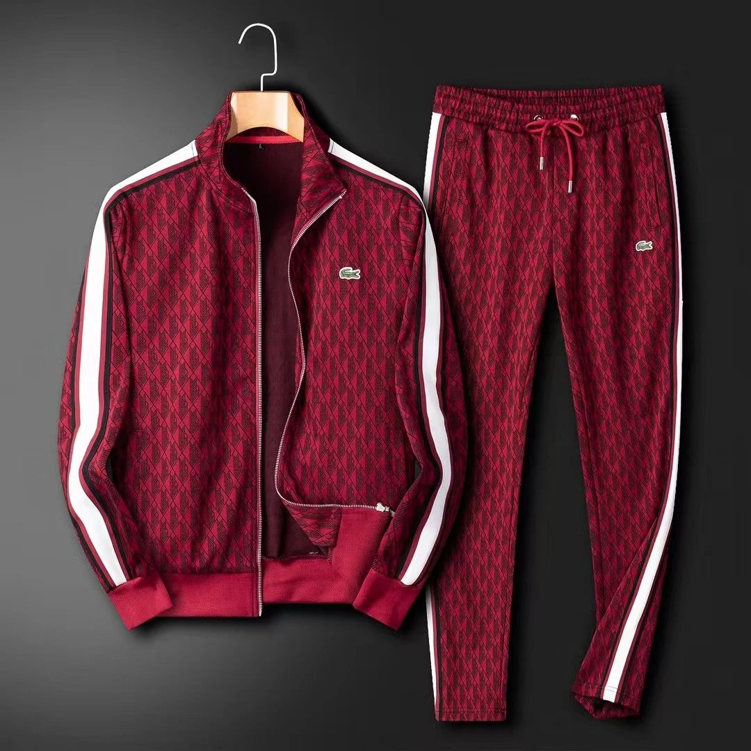 Lacoste Matching Sets Diamond-pattern zip track jacket and jogger set image 11