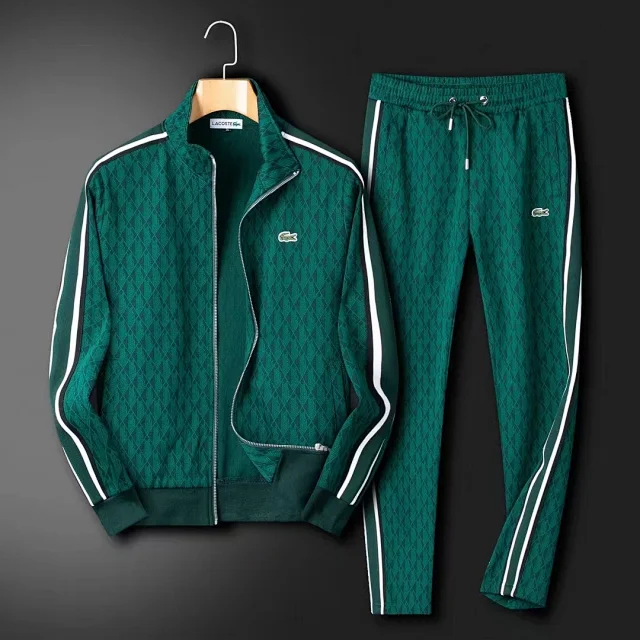 Lacoste Matching Sets Diamond-pattern zip track jacket and jogger set product detail image 1