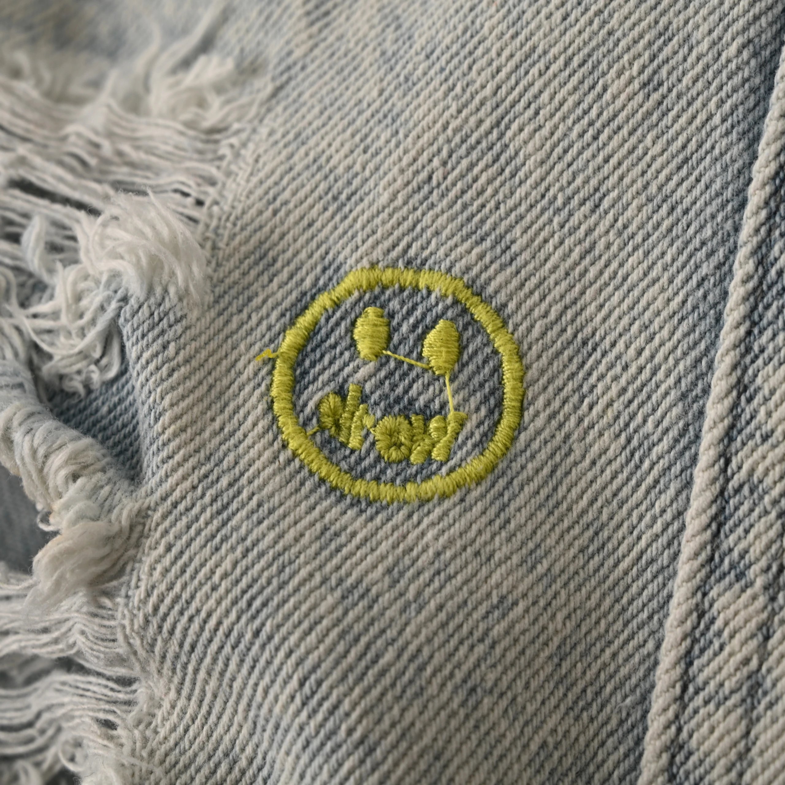 Smiley Face Wide-Leg Ripped Jeans photo 6