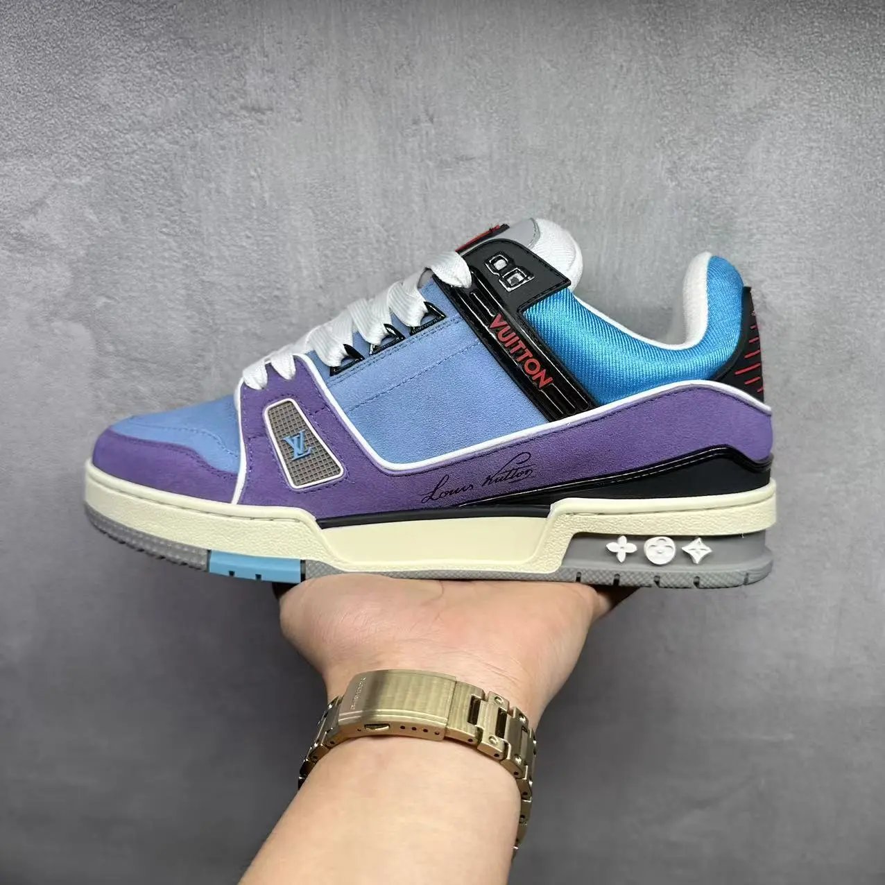 Blue Purple Black Color Block 1ACEGF