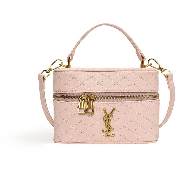 Saint Laurent Gaby Vanity Case Micro Pink Quilted Leather