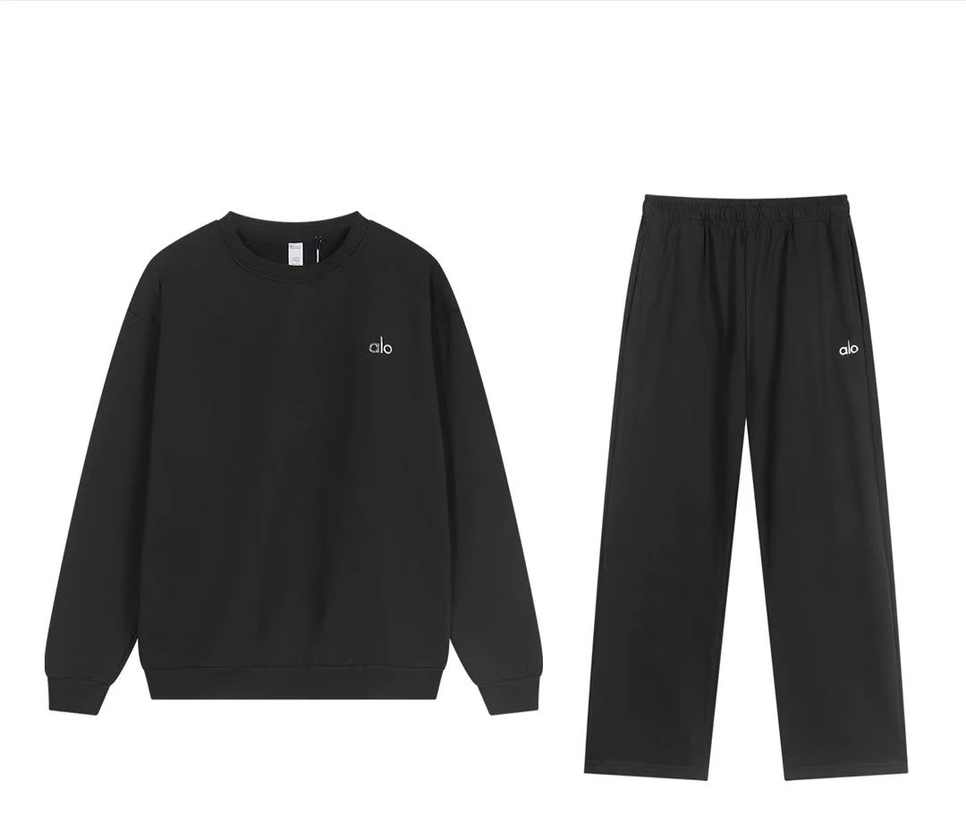 Dark Gray Crew Neck Straight-Leg Set
