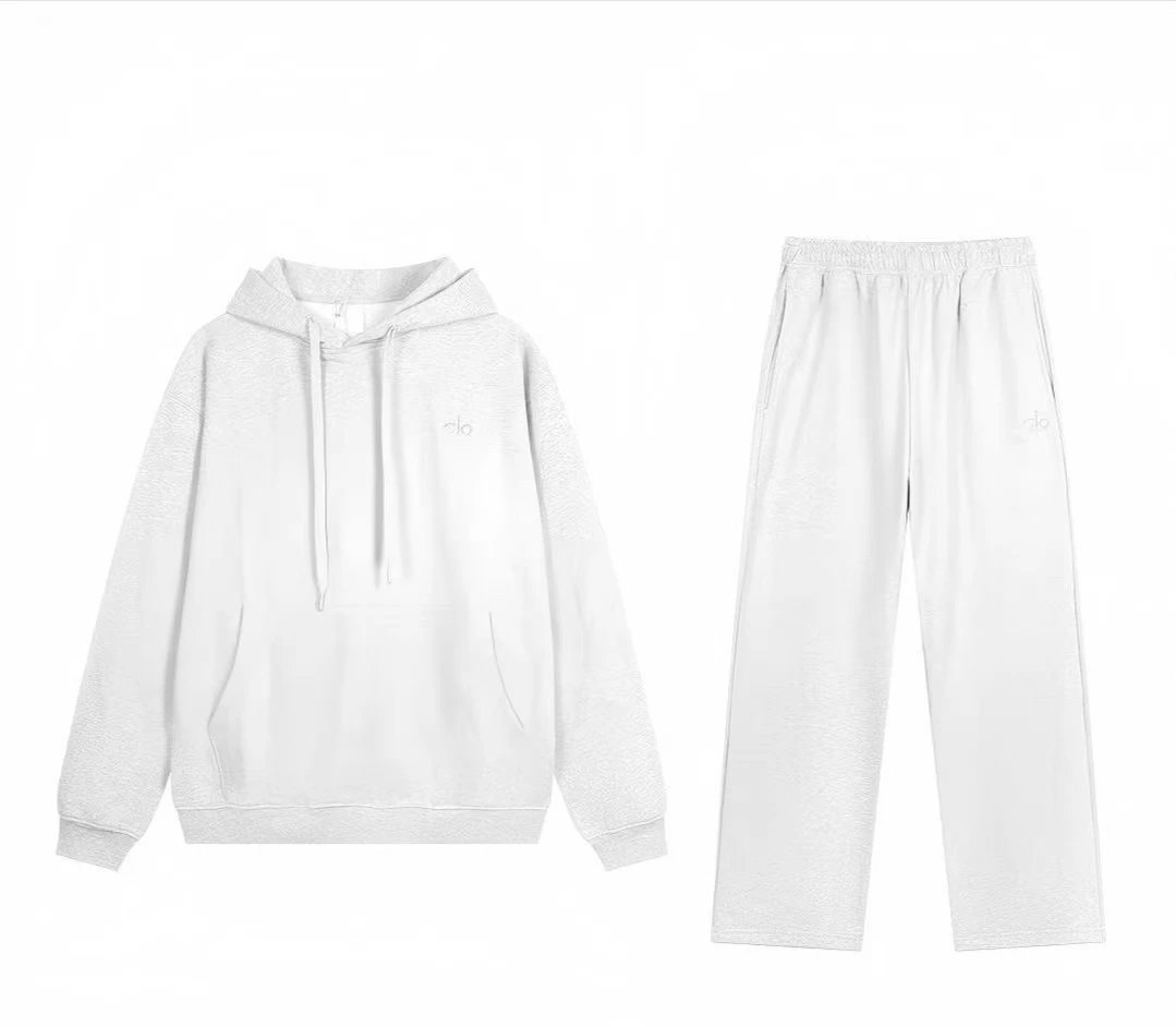 White Hooded Straight-Leg Set