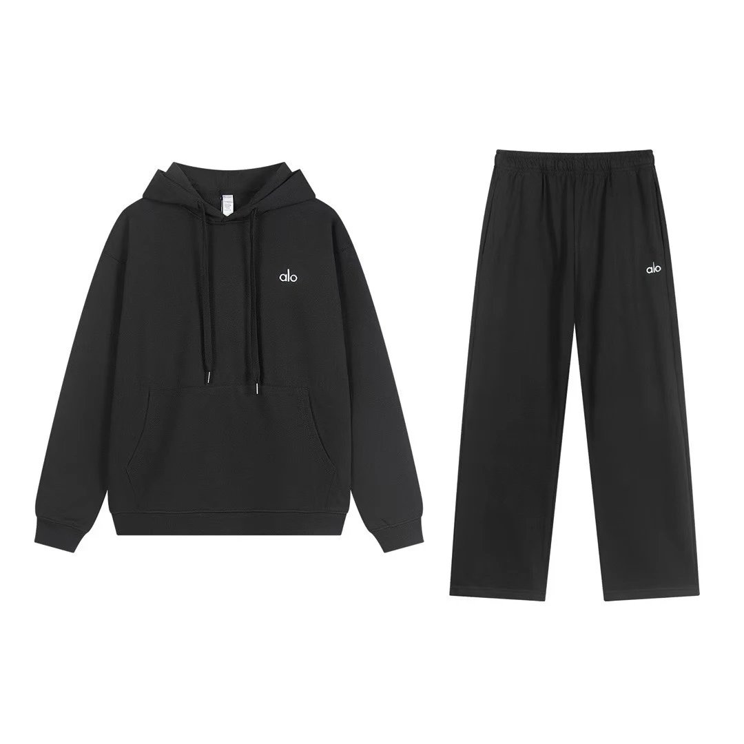 Dark Gray Hooded Straight-Leg Set