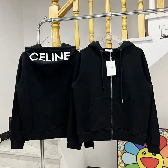 24 autumn/winter new letter cardigan zipper printed jacket hooded men's and women's hoodie same loose and plush top
