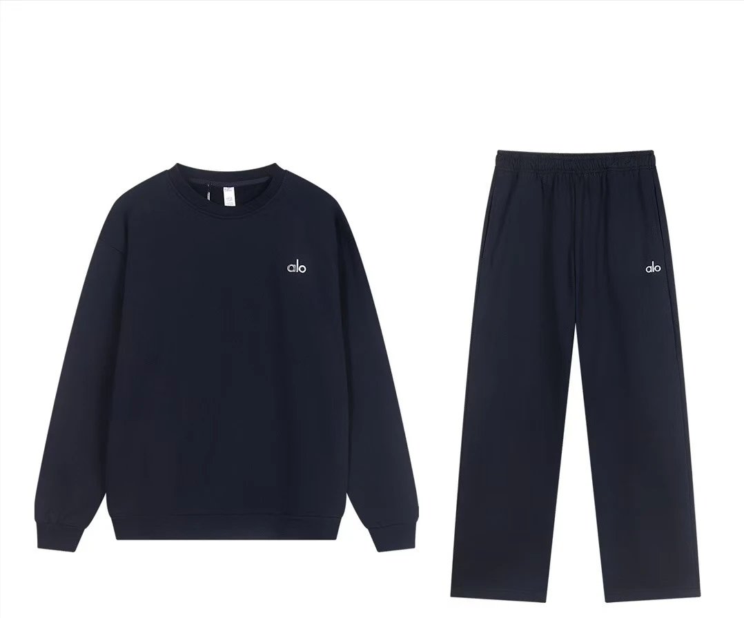 Navy Crew Neck Straight-Leg Set