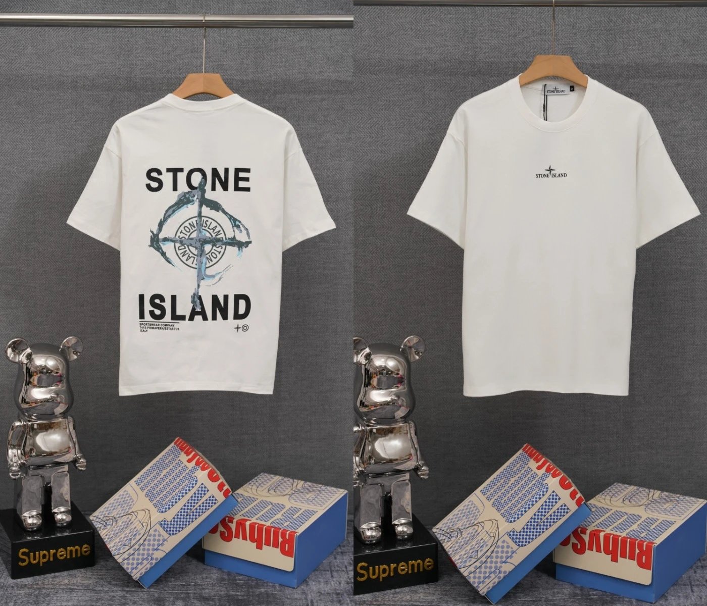 Stone Island T-Shirts Compass Graphic Short-Sleeve T-Shirt — SD 21 white
