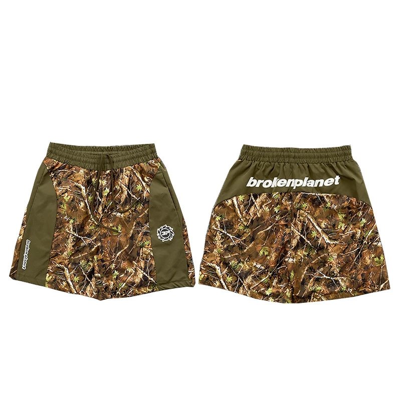 Broken Planet Shorts Drawstring graphic — 3192 Brown