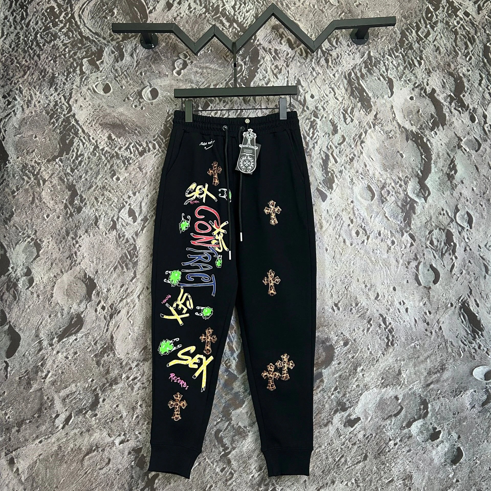 Chrome Hearts Trousers Drawstring Sweatpants with Cross Motifs — A002
