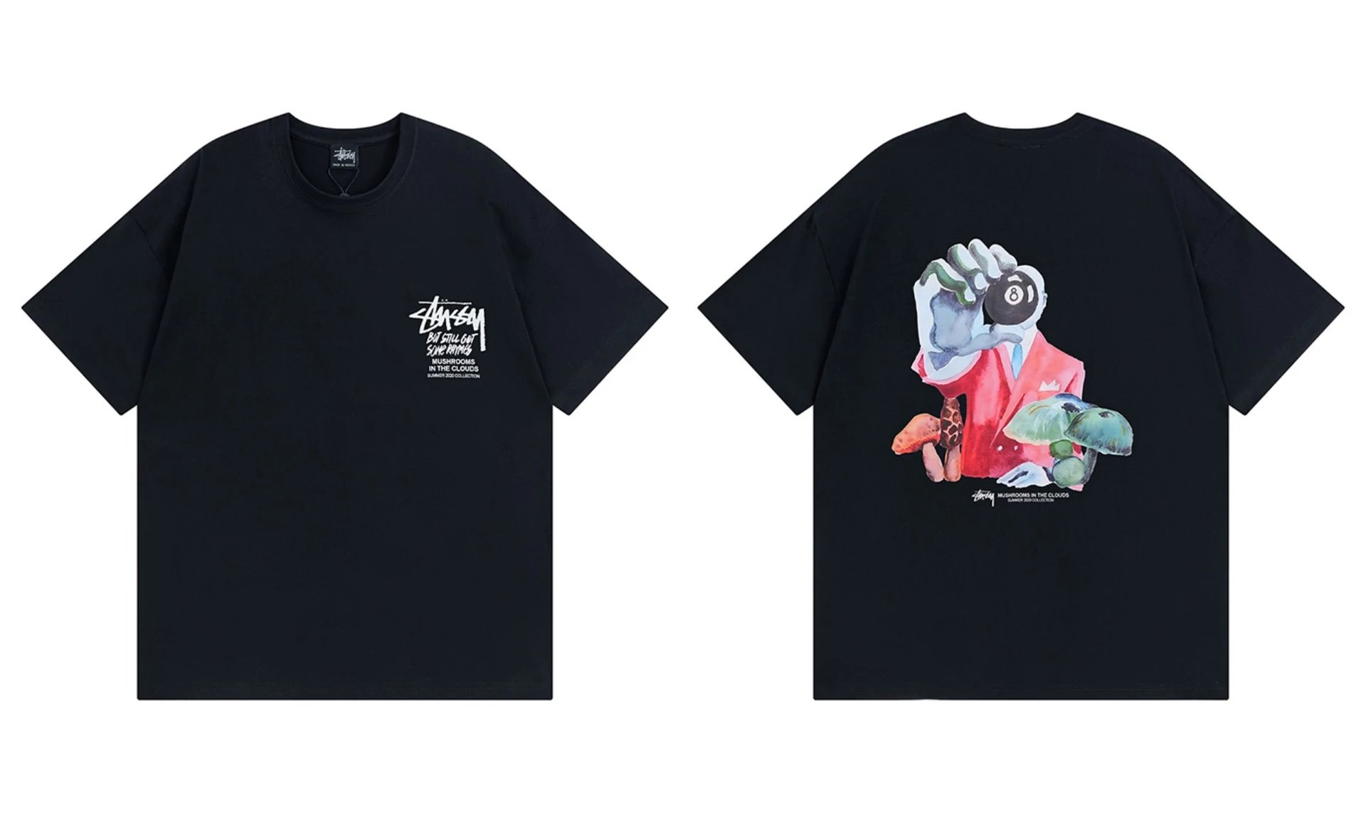 Stüssy T-Shirts Short-Sleeve Graphic Print — 956 black