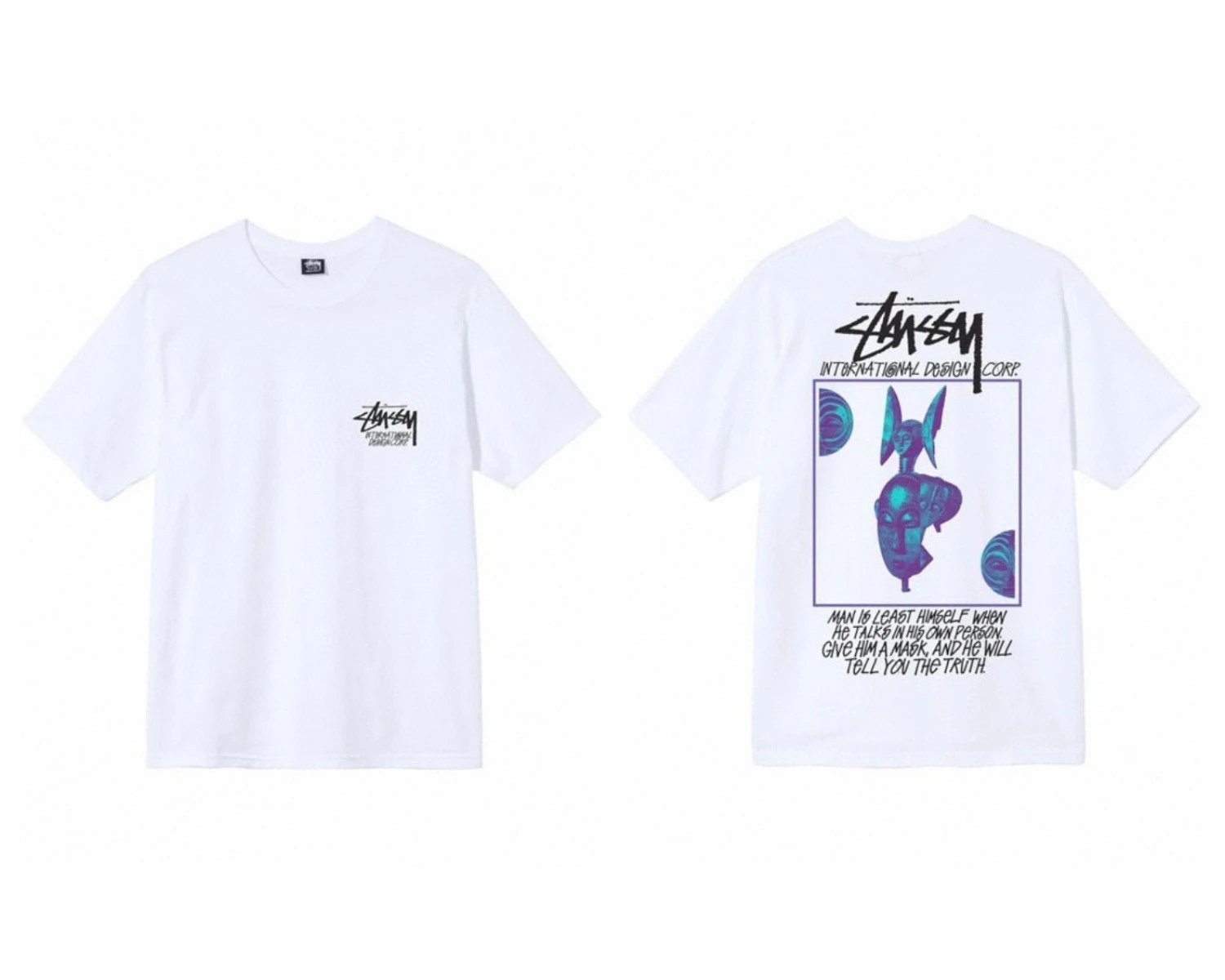 Stüssy T-Shirts Short-Sleeve Graphic Print — 969 white