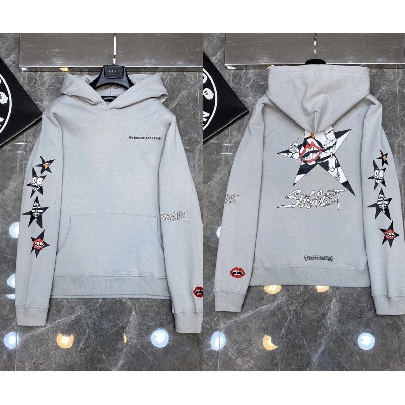 Chrome Hearts Hoodies & Sweatshirts Cross Graphic Pullover Hoodie — 8138 gray