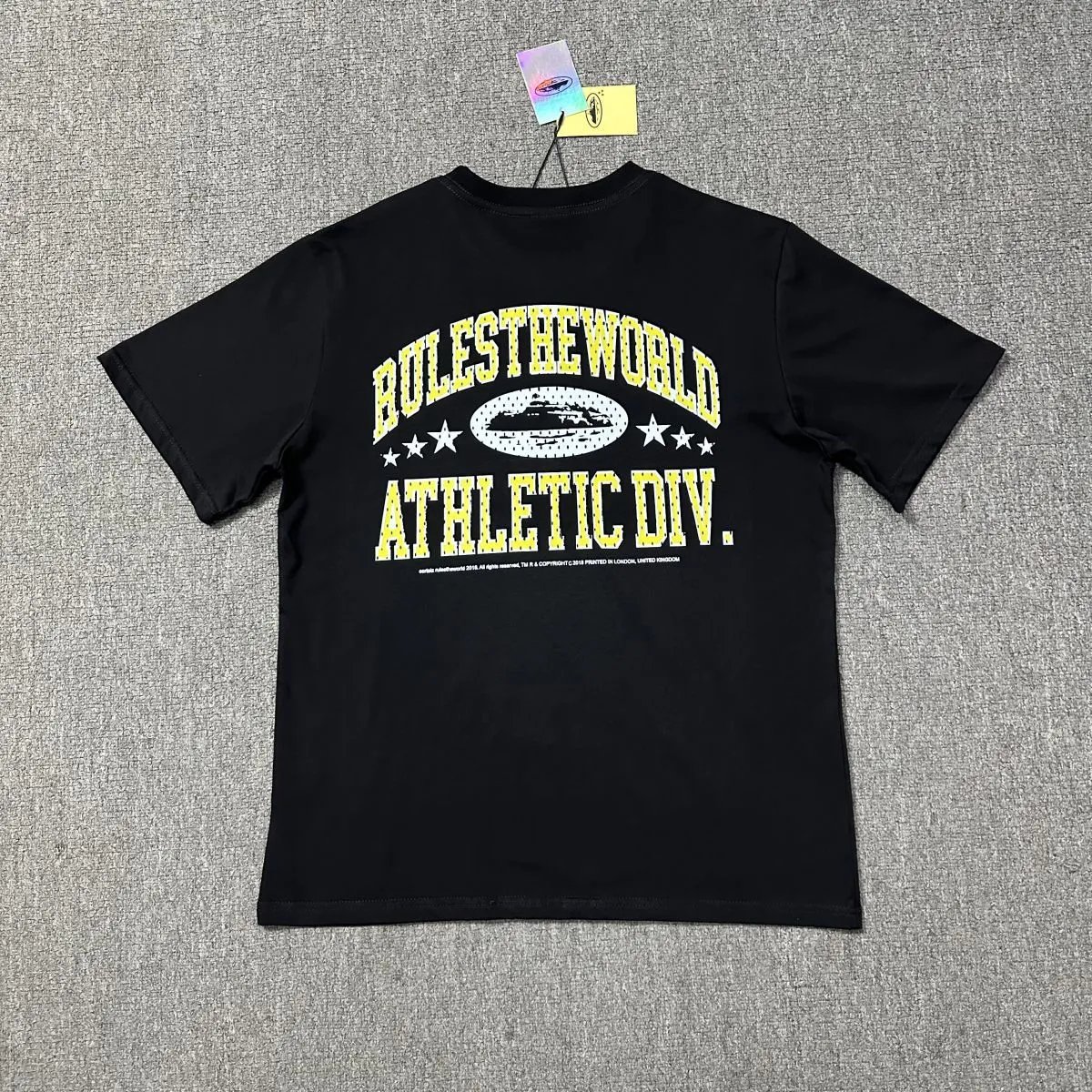 Corteiz T-Shirts Short-Sleeve Graphic Print — 3137 Black and Yellow